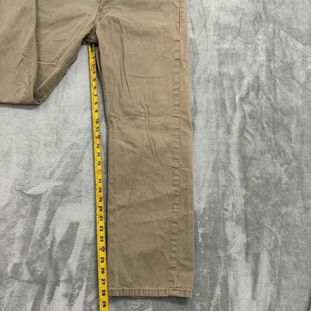 Levis 505 Regular Straight Fit Jeans Mens 36x32 (Fits 34x28) Khaki Brown Denim
